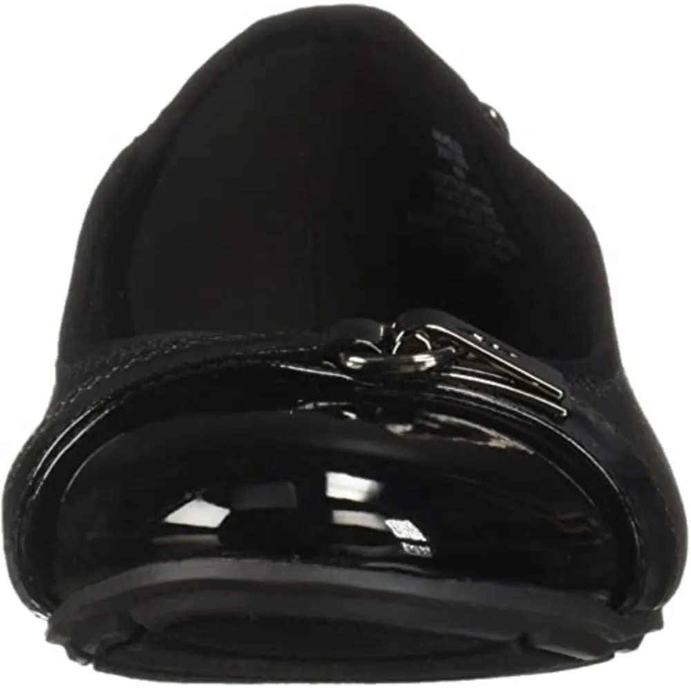 Able Black Multi Fabric Anne Klein Ballet Flats