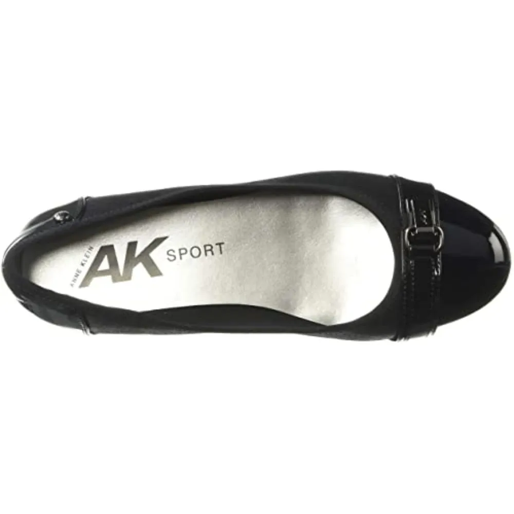Able Black Multi Fabric Anne Klein Ballet Flats
