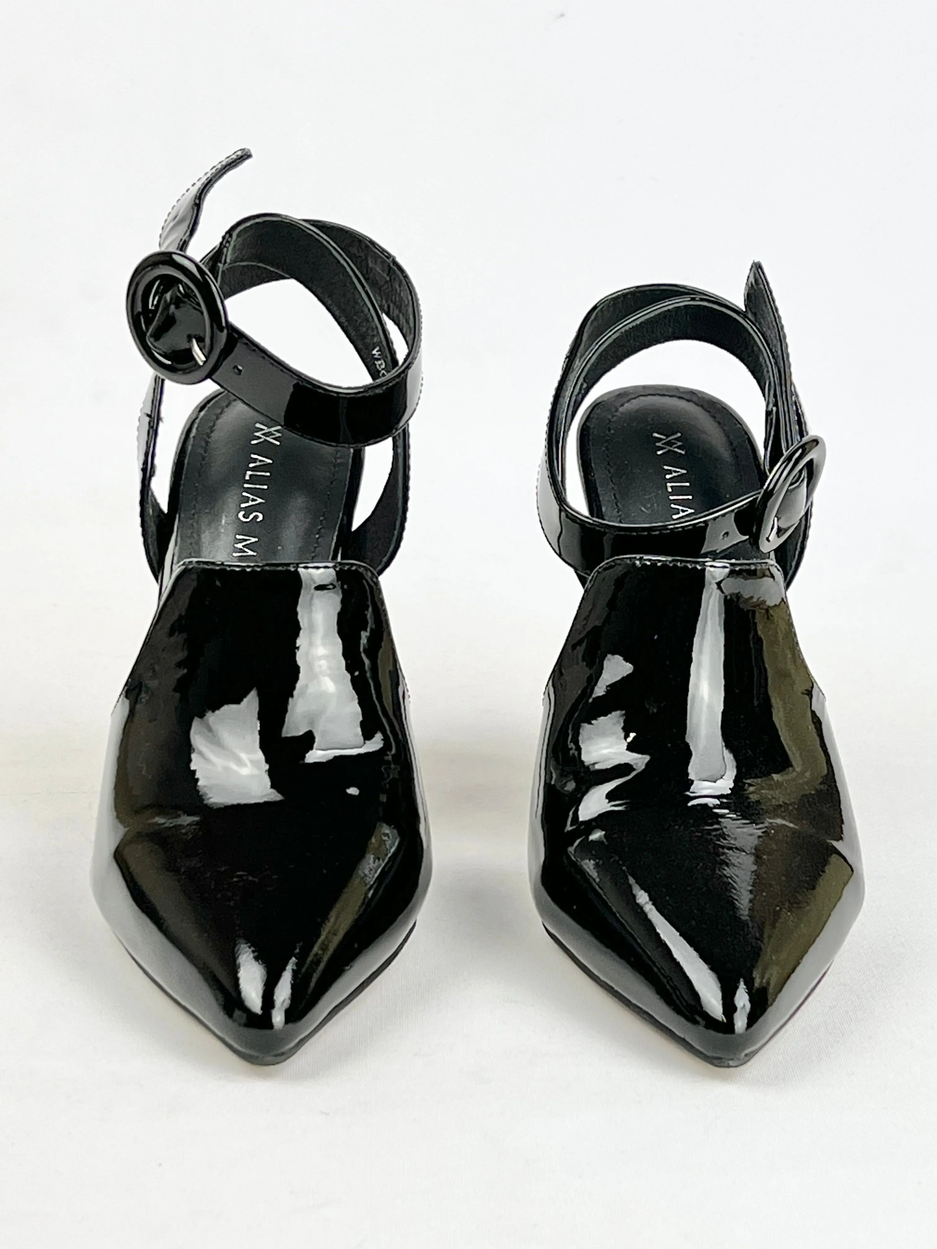 Alias Mae 'Tabitha' Patent Black Heels - EU36