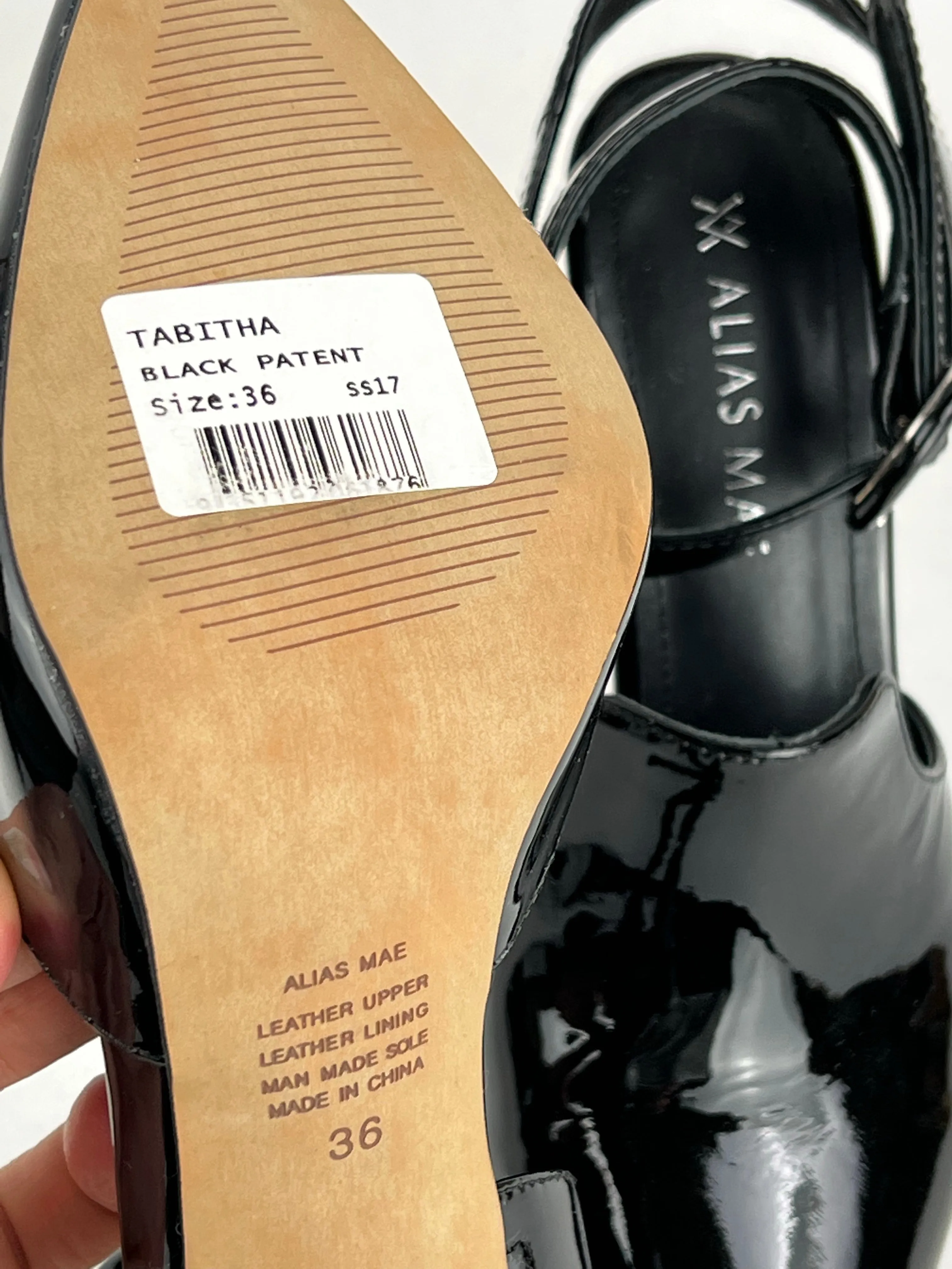 Alias Mae 'Tabitha' Patent Black Heels - EU36