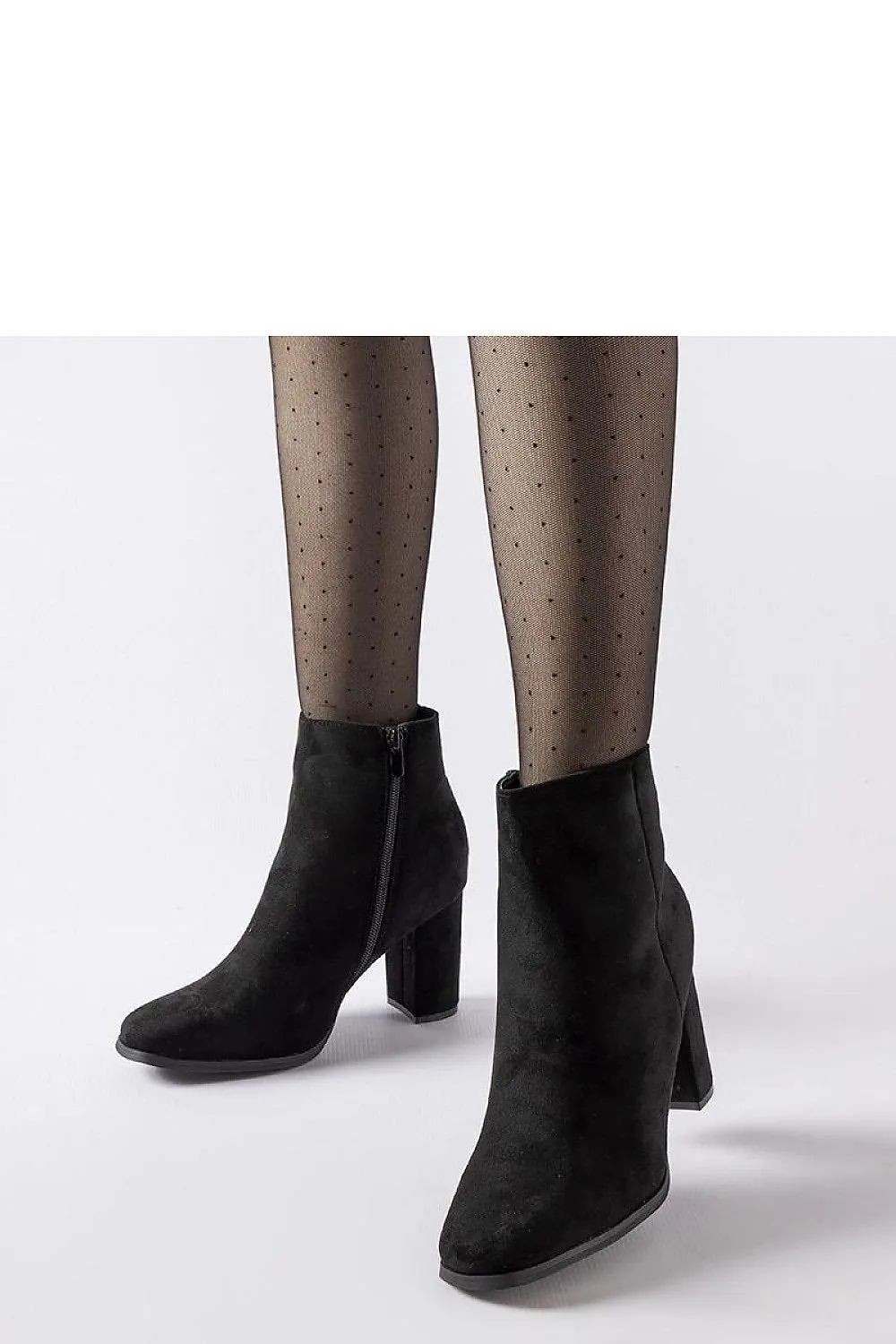 Beige insulated ankle heel boots