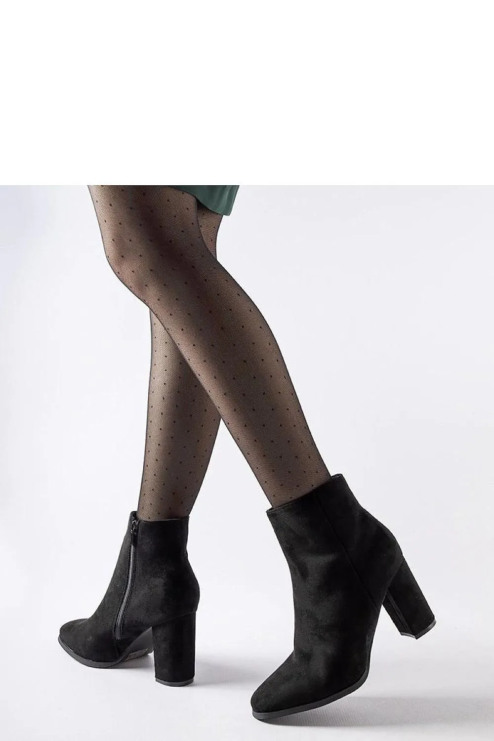 Beige insulated ankle heel boots