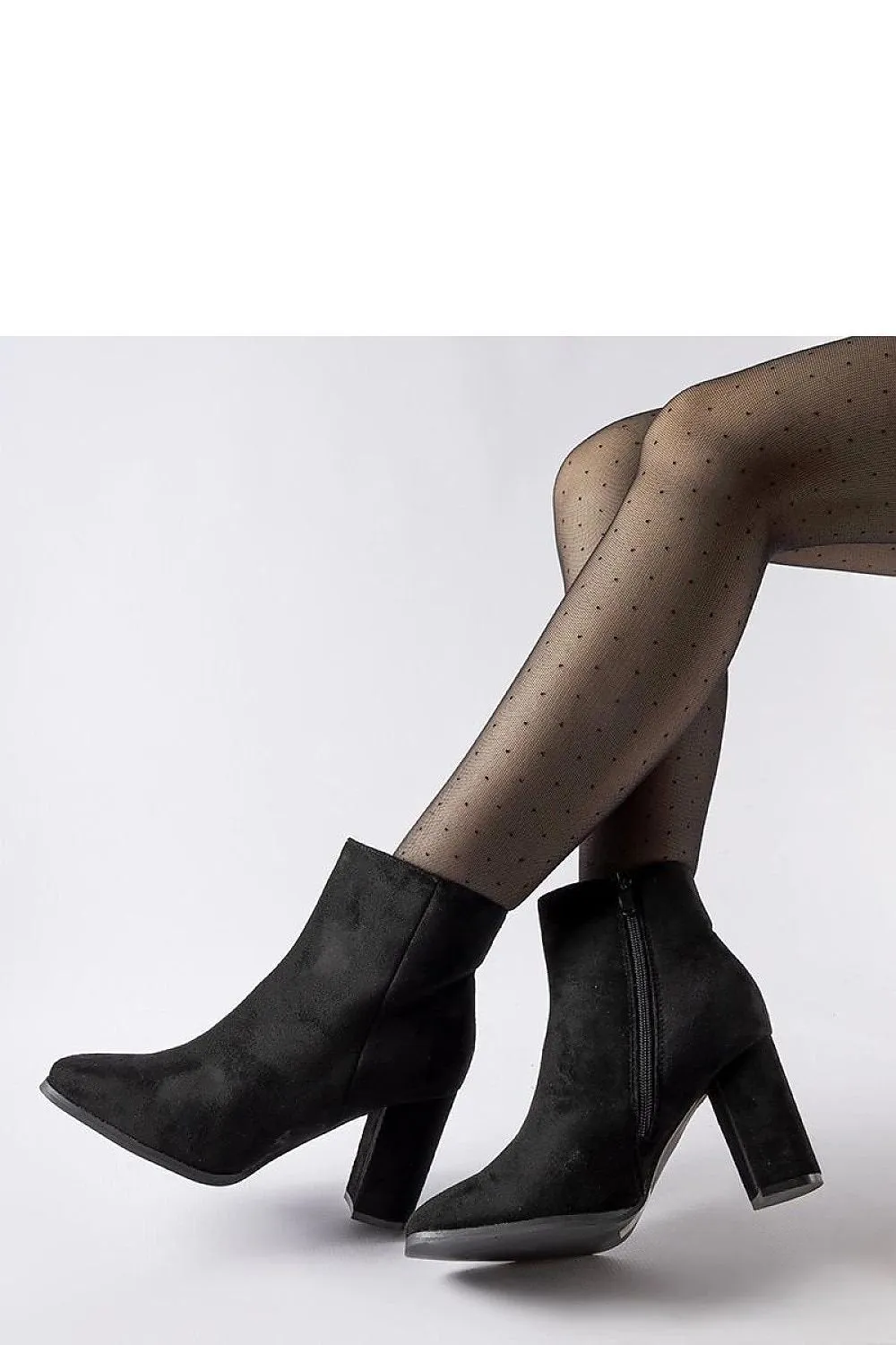 Beige insulated ankle heel boots