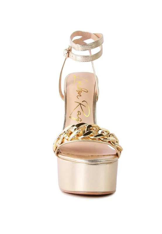 Big Bash Metallic 6.5" High Platform chunky Sandals