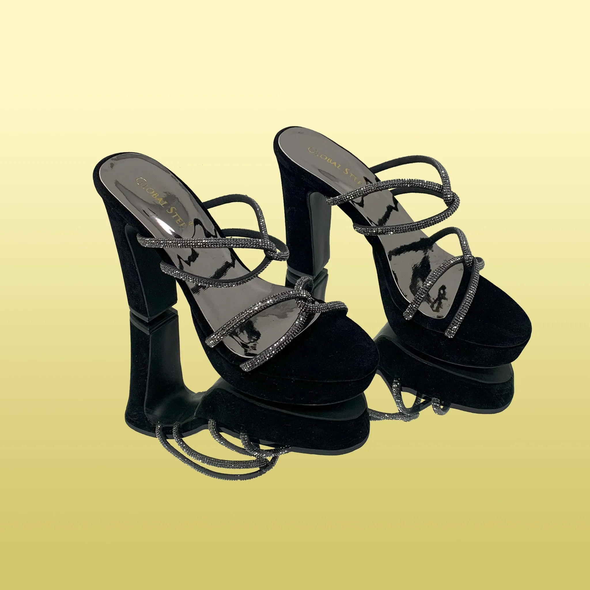 Black Nubuck High Heels