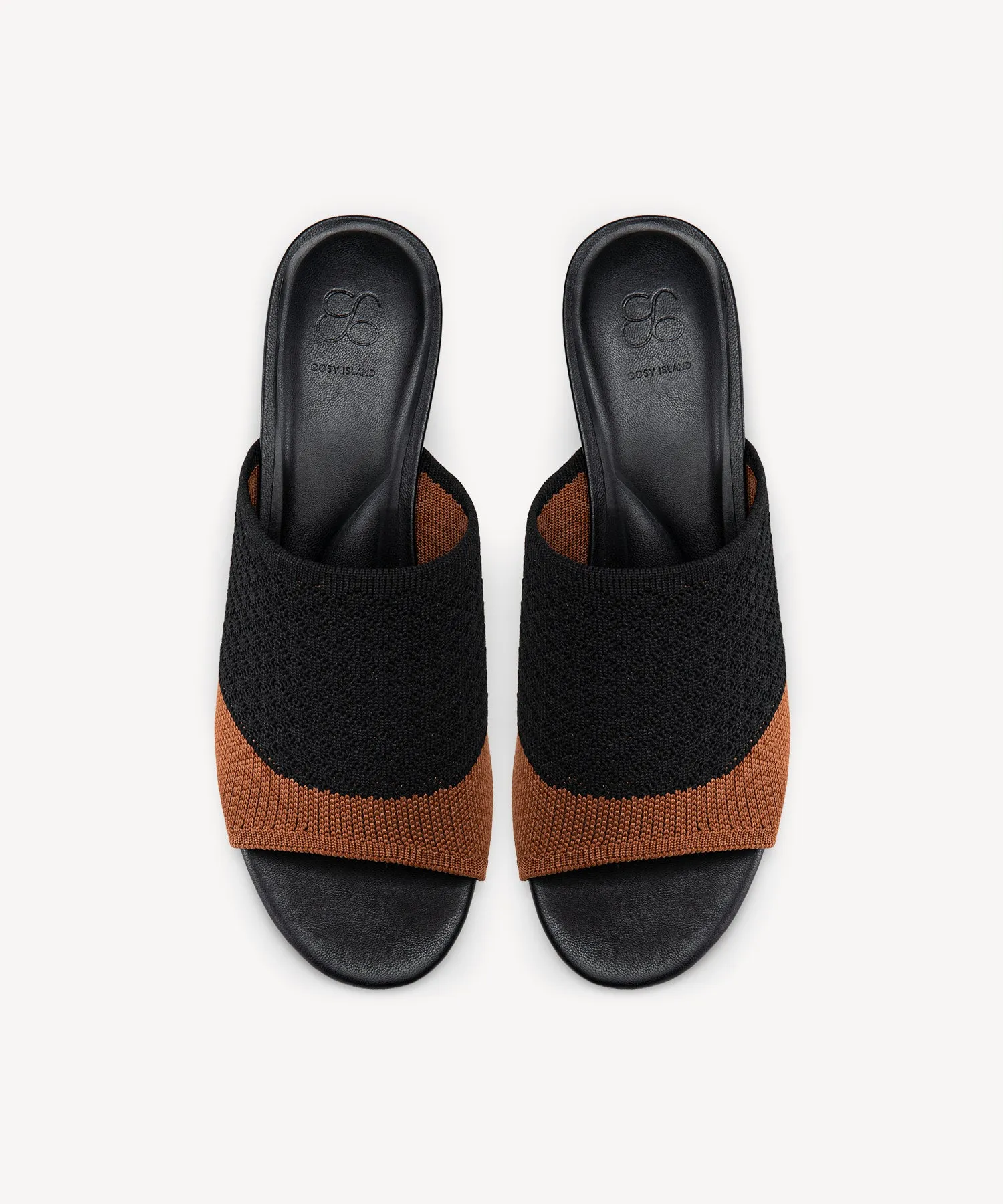 Combi Color Round Toe Heeled Sandals