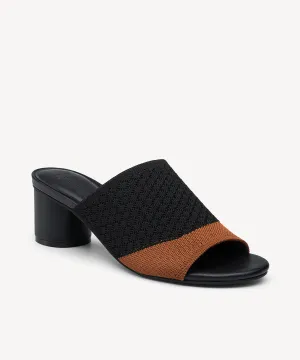 Combi Color Round Toe Heeled Sandals