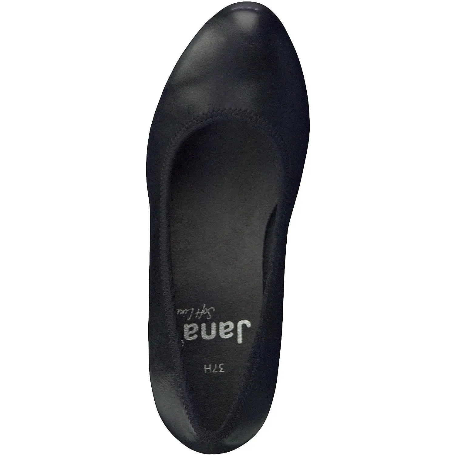 Comfortable Low Block Heel Shoe in Black by Jana