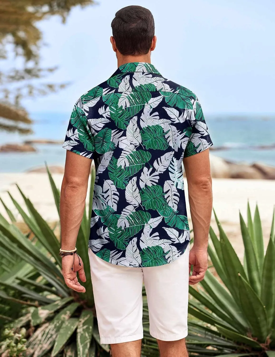 COOFANDY Mens Hawaiian Shirts Short Sleeve Casual Button Down Beach Vacation Summer Shirt