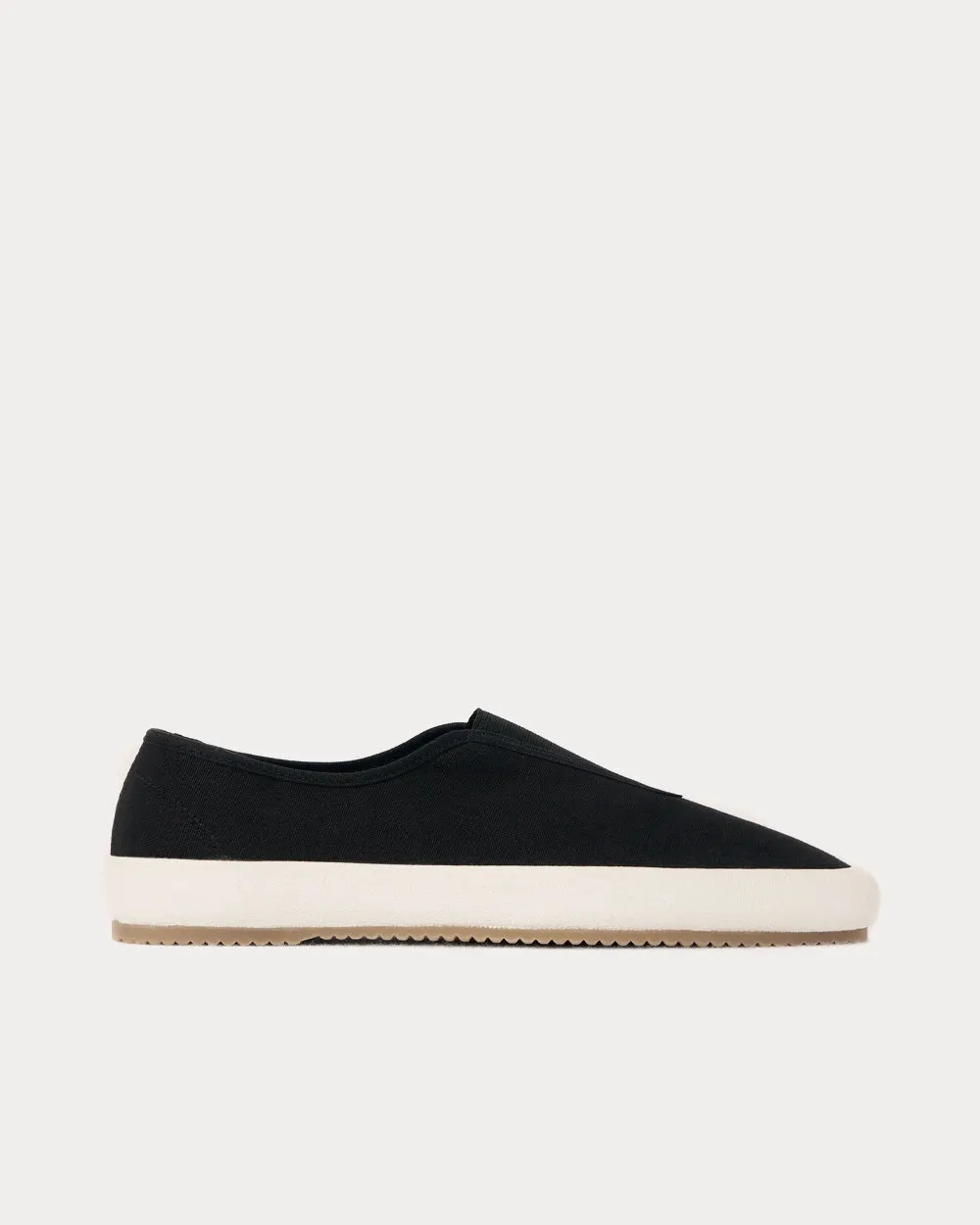 Cotton Canvas Black Slip On Sneakers