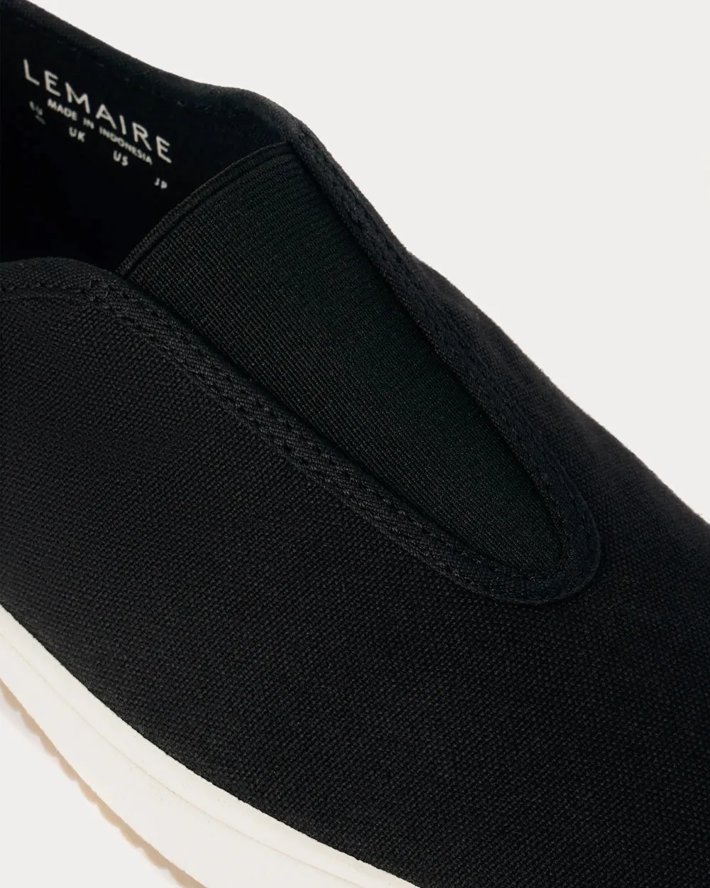 Cotton Canvas Black Slip On Sneakers