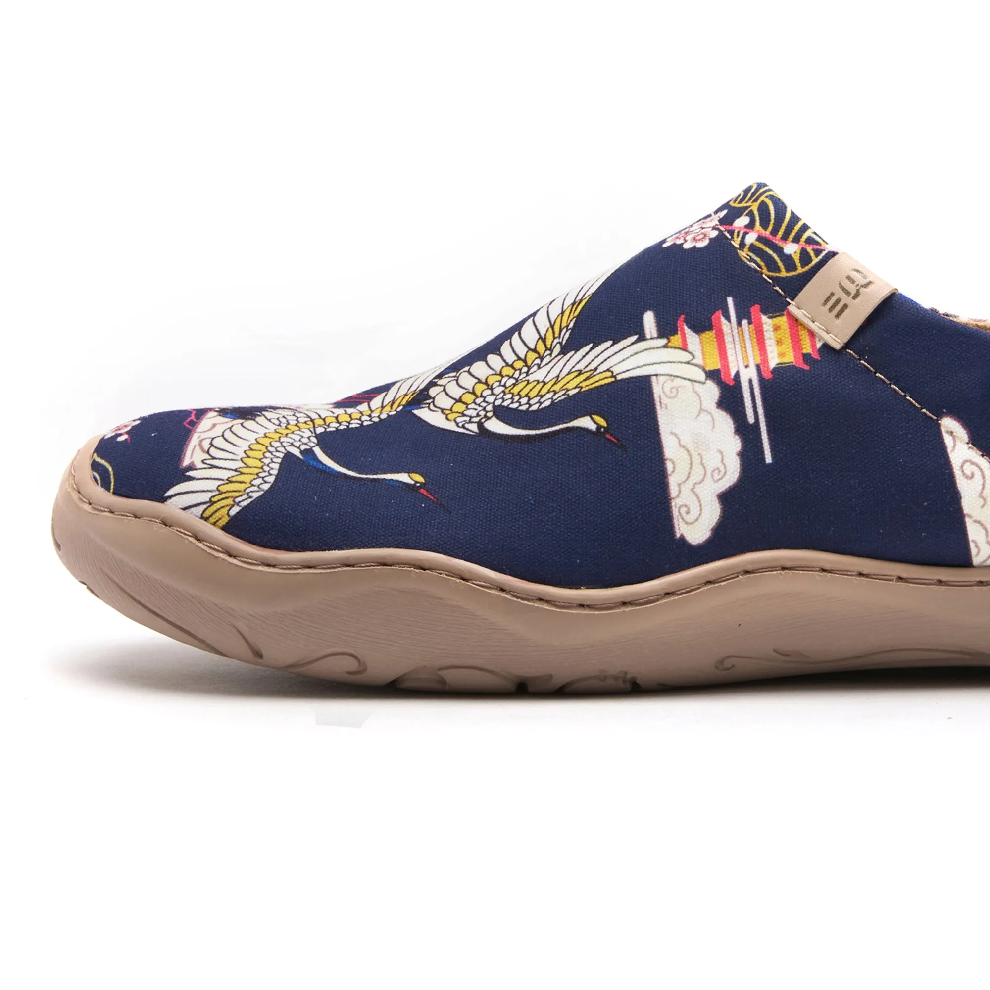 Crane Paradise Women's Slip-On Shoes, 100% Cotton, Painted Canvas Sneakers