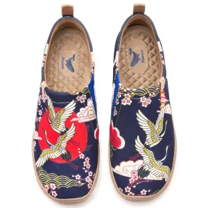 Crane Paradise Women's Slip-On Shoes, 100% Cotton, Painted Canvas Sneakers