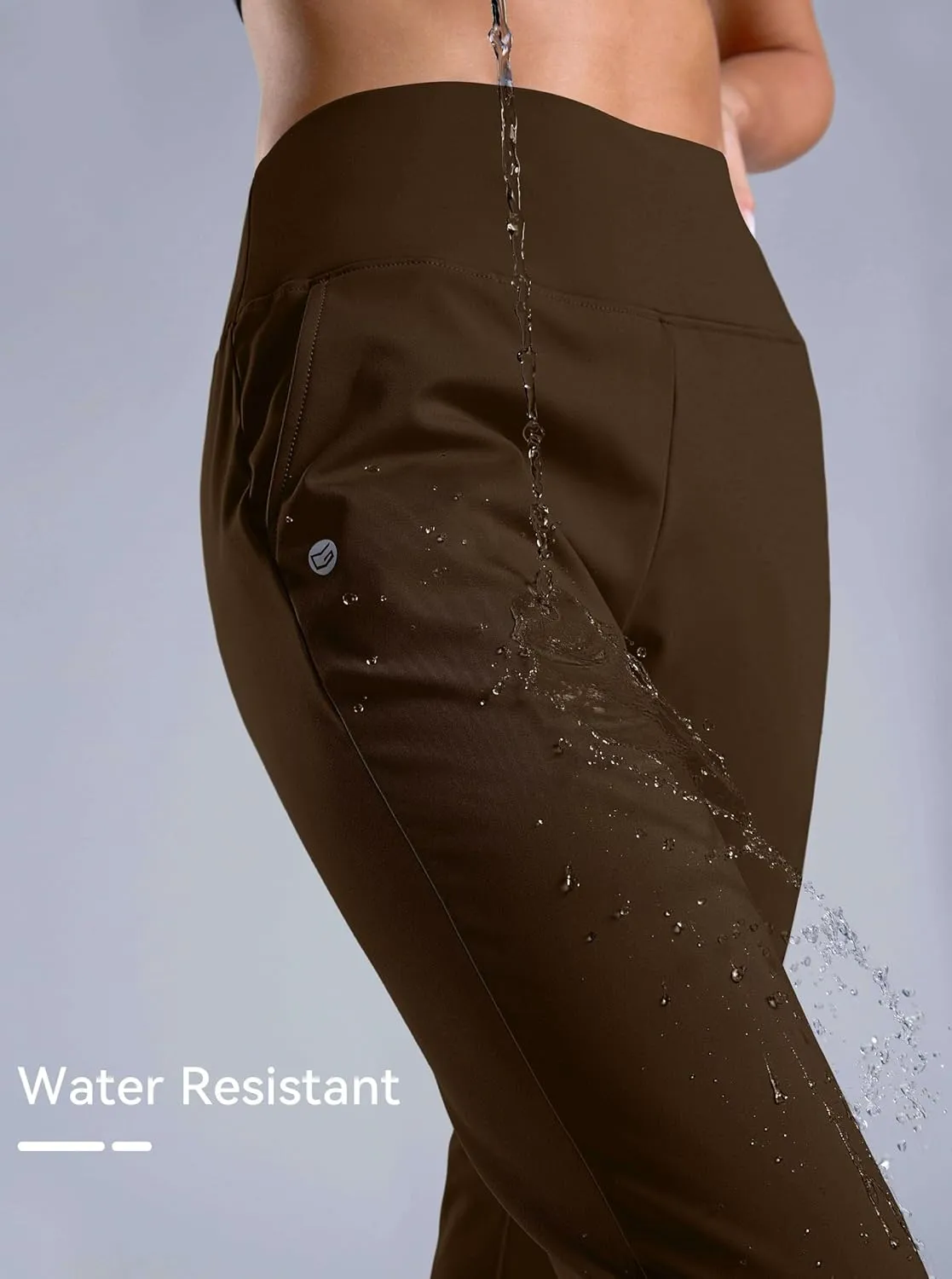 G Gradual Women's Fleece Lined Joggers High Waisted Water Resistant Thermal Hiking Pants Cold Weather Sweatpants with Pockets