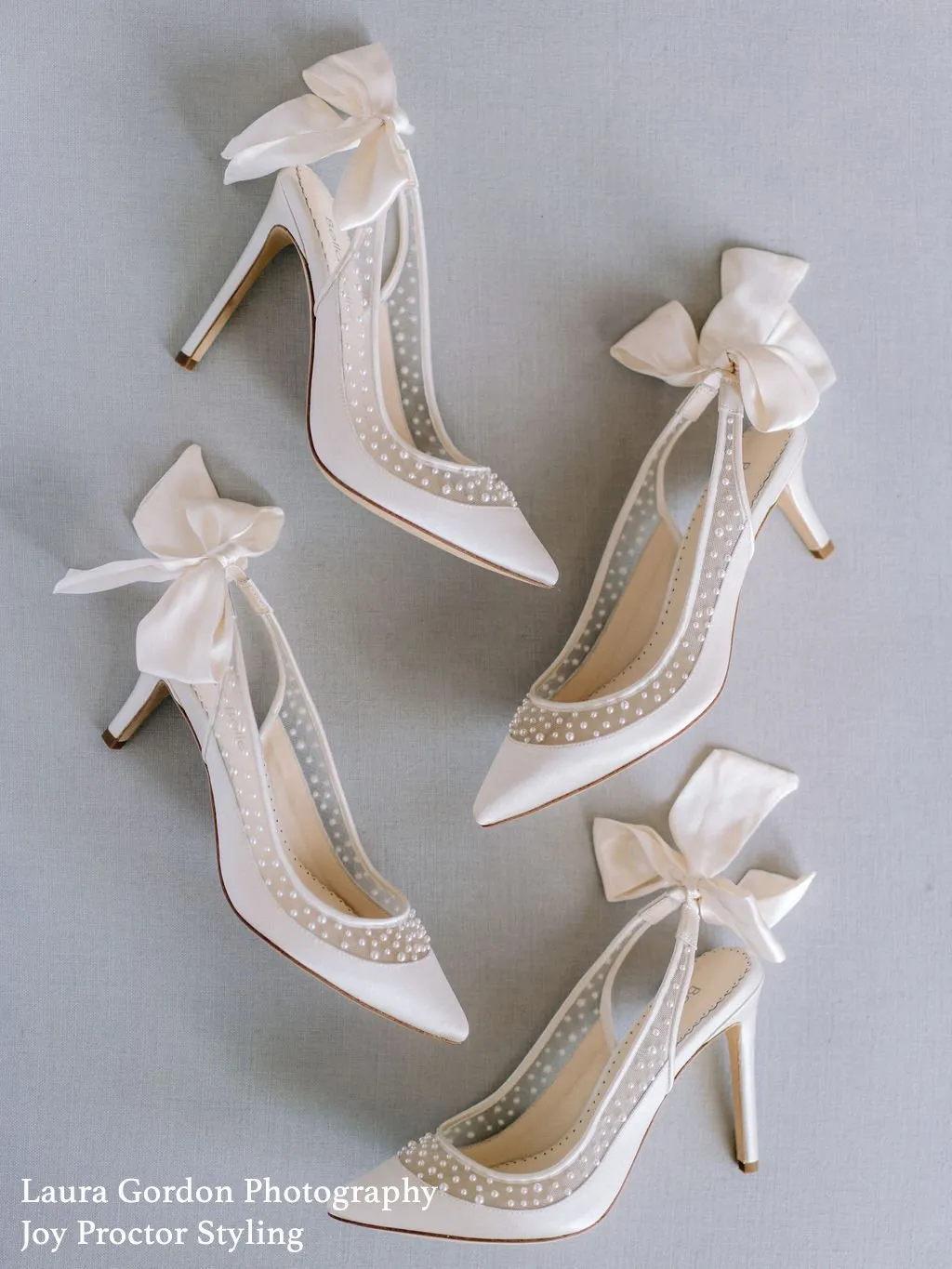 Gabrielle - Pearl Slingback Heel With Bow