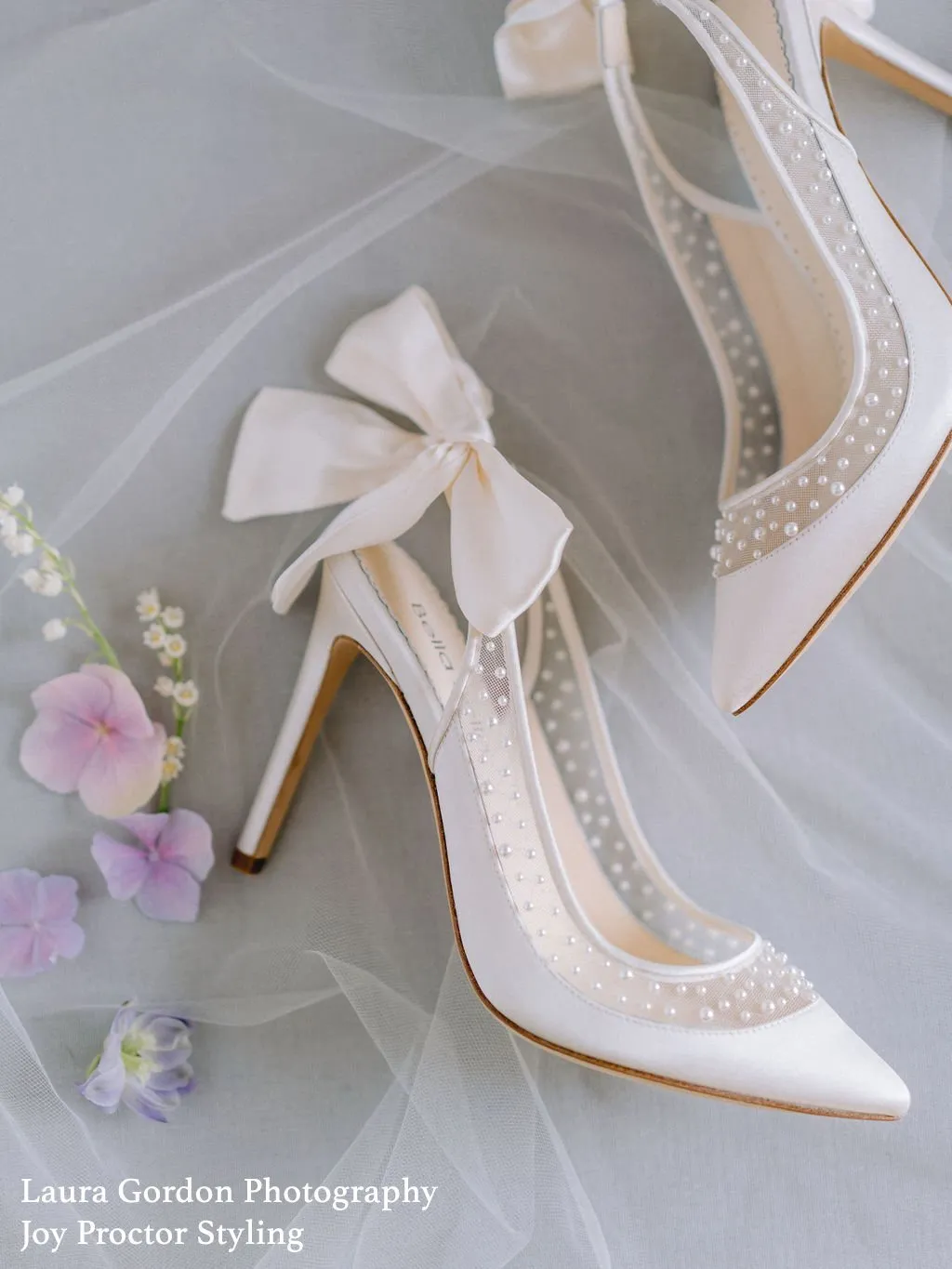 Gabrielle - Pearl Slingback Heel With Bow