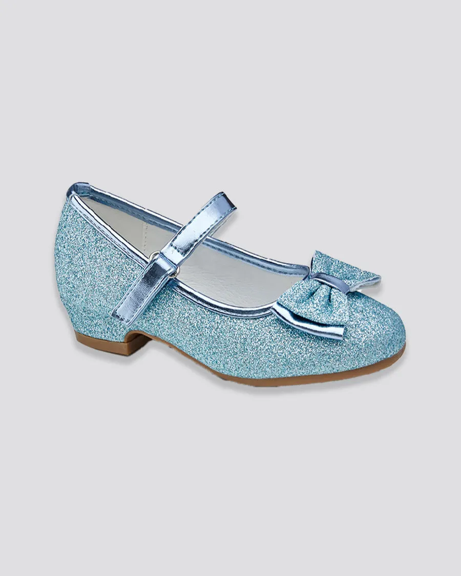 Girls Glitter Mary Jane Low Heel Shoes