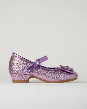 Girls Glitter Mary Jane Low Heel Shoes