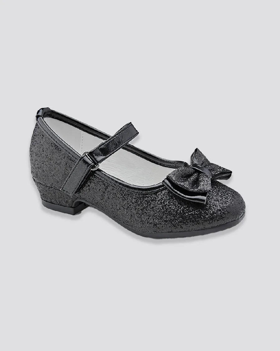 Girls Glitter Mary Jane Low Heel Shoes