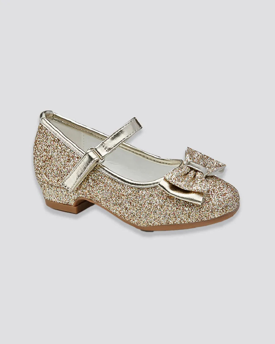 Girls Glitter Mary Jane Low Heel Shoes