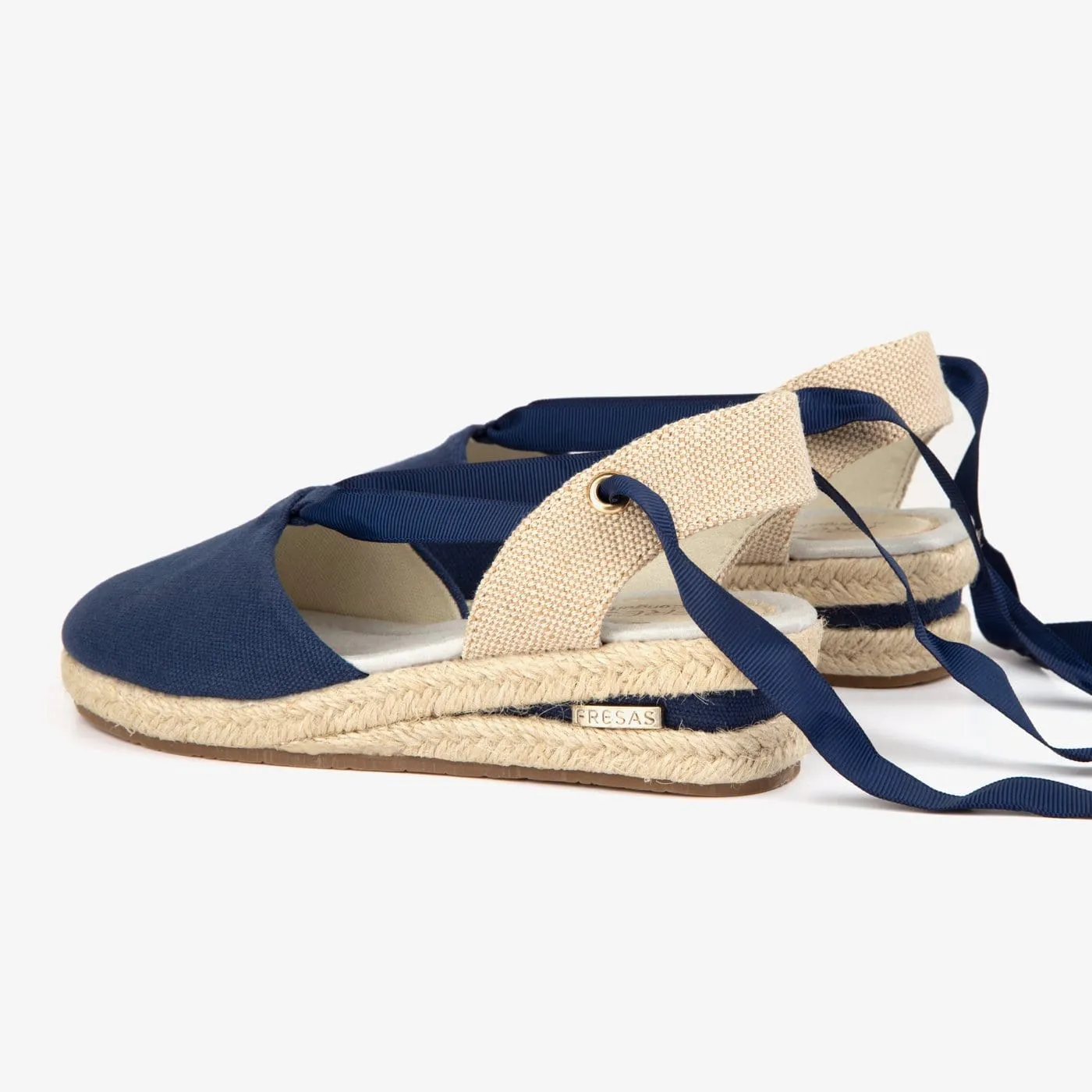 Girl's Navy Wedge Canvas Espadrilles