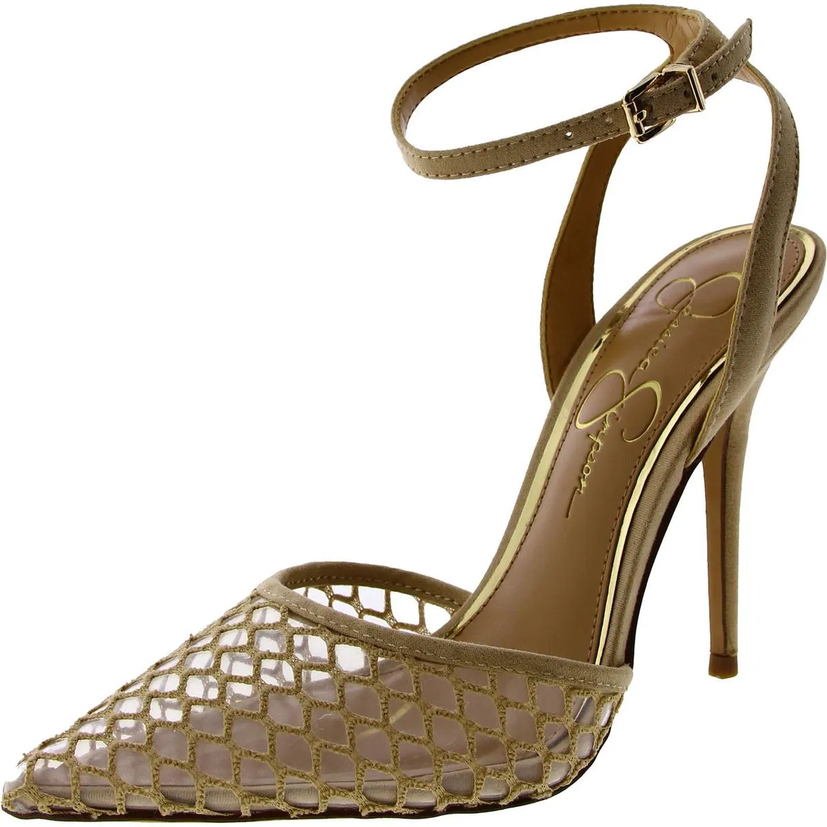 Jessica Simpson Womens Pirrie 2 Faux Suede Ankle Strap Slingback Heels