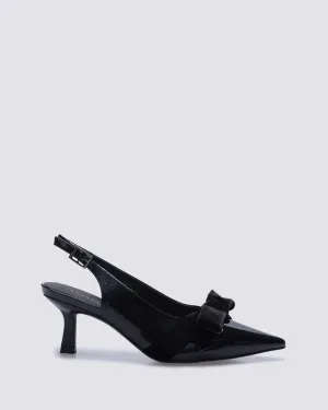 JULIA SLINGBLACK HEELS BLACK PATENT LEATHER