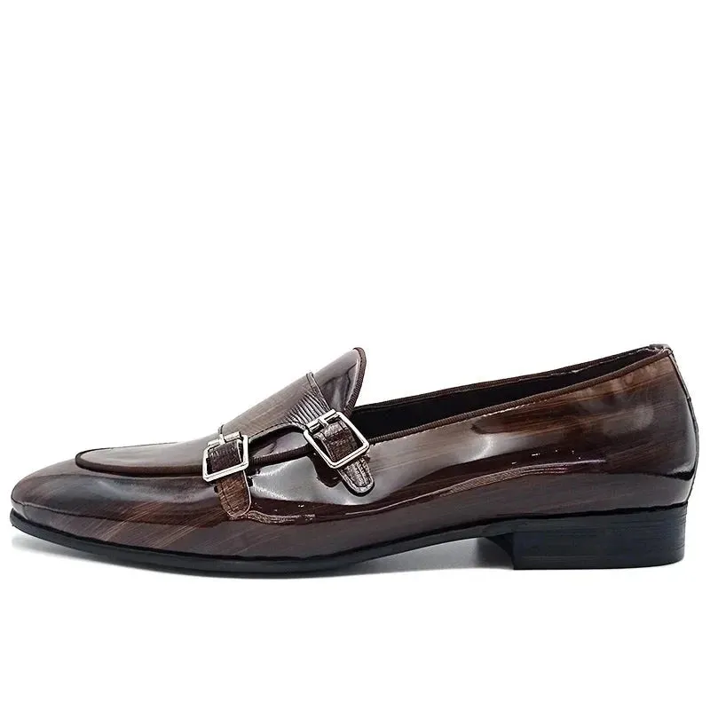 Leather Monk Strap Loafers