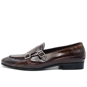 Leather Monk Strap Loafers