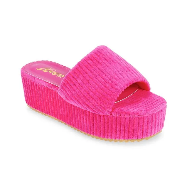Liliana Rookie-10 Velvet Platform Slides