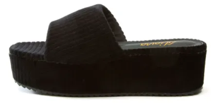 Liliana Rookie-10 Velvet Platform Slides