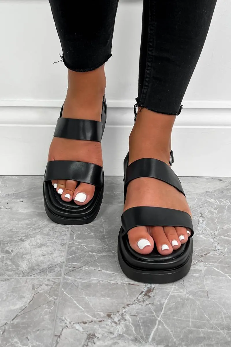 LUCIA Chunky Platform Sandals - Black