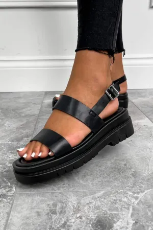 LUCIA Chunky Platform Sandals - Black