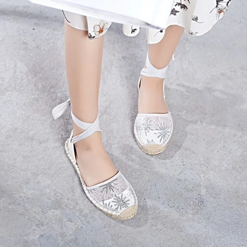 Lucia Lace Espadrille Sandals - 9 Styles