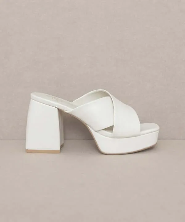 Oasis Society Carmen - Chunky Platform Mule Heels Sandals