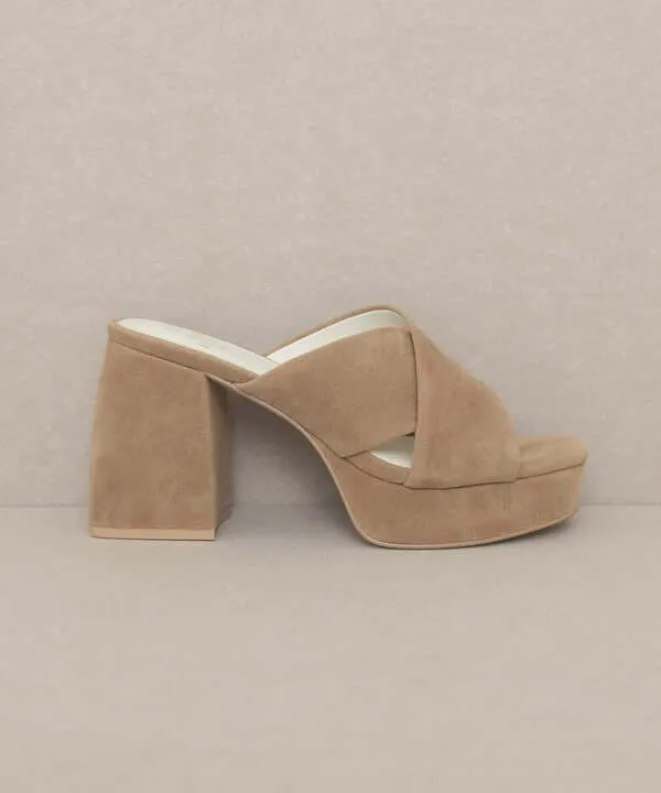 Oasis Society Carmen - Chunky Platform Mule Heels Sandals