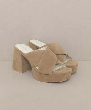 Oasis Society Carmen - Chunky Platform Mule Heels Sandals