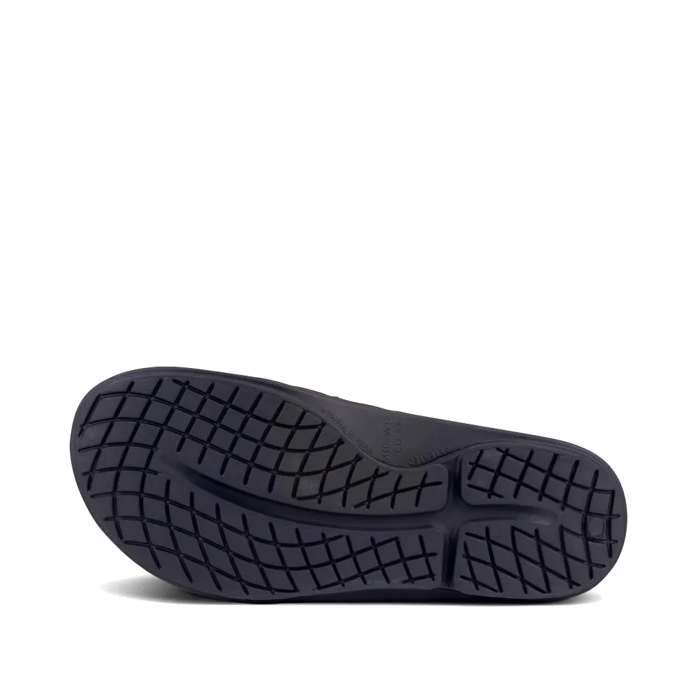 OOfos OOahh Sport Flex Adjustable Slide Sandal in Black