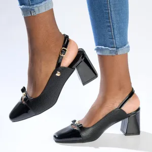 Pierre Cardin Square Toe Slingback - Black