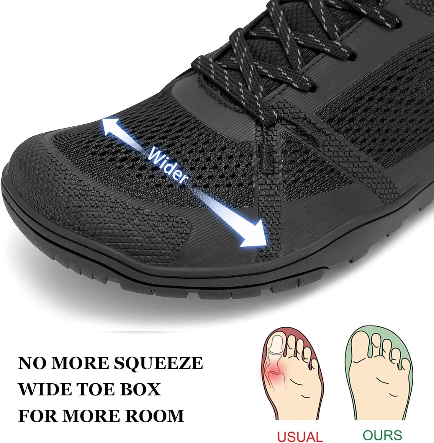 Pulltop Barefoot Trail Running Shoes for Men - Wide Toe Box | Zero Drop Sole | Minimalist Cross-Training Shoes
