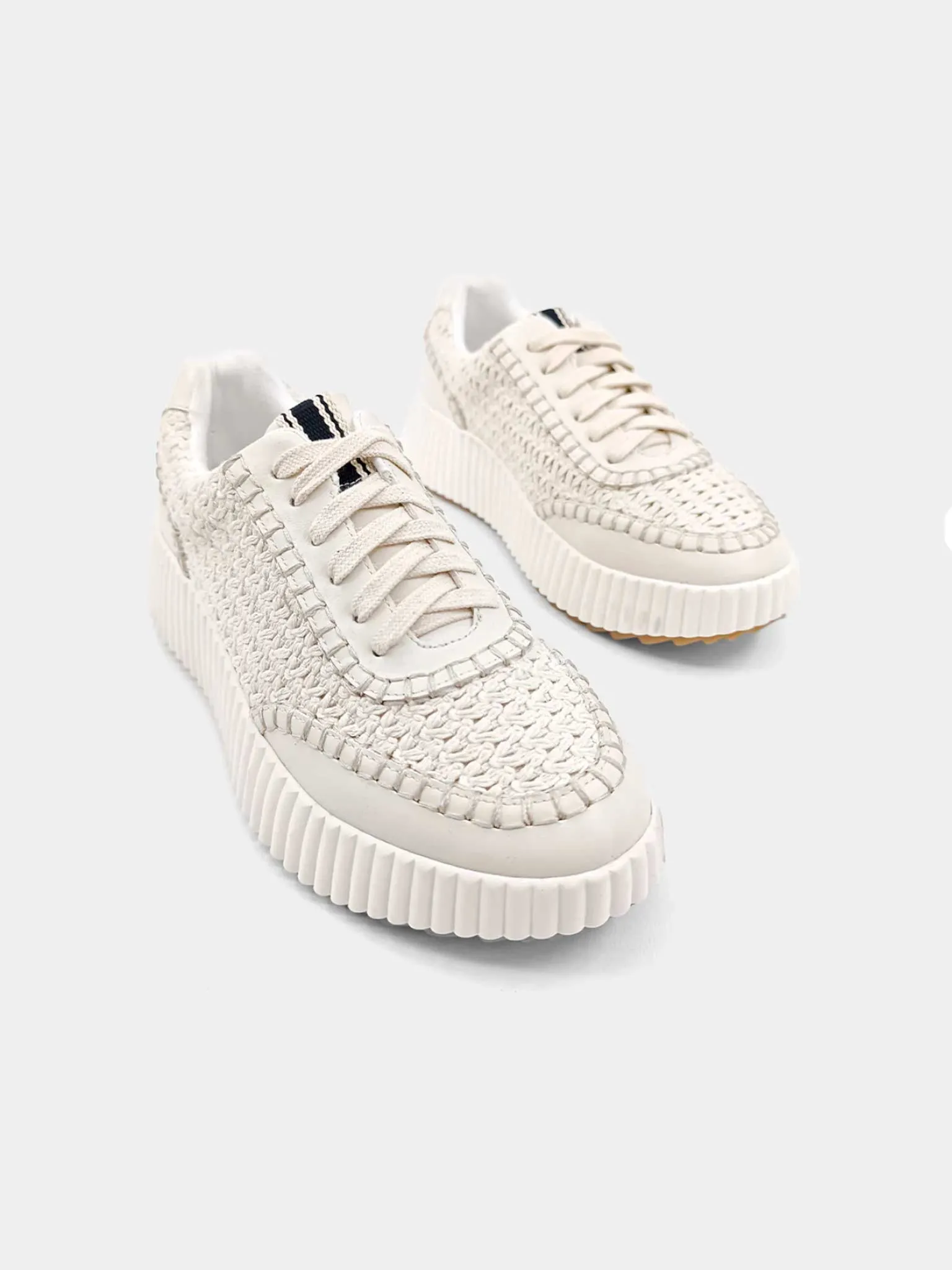 Selina Woven Sneaker in Bone