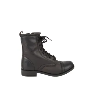 Steve Madden Women's Charrie Combat Boot in Black Leather