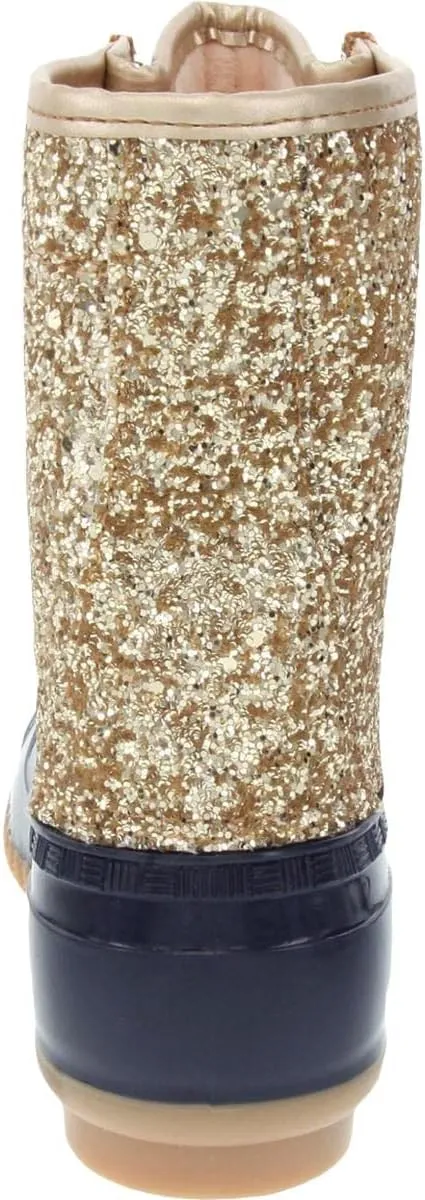 Sugar Women's Skylar Insulated Snow Duck Boots  Color Gold Glitter/Navy Size 9M