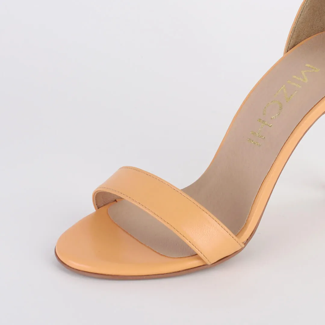 *UK size 2 - RITZY LA VITA - orange, 9cm heels