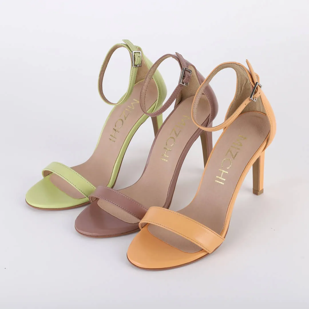 *UK size 2 - RITZY LA VITA - orange, 9cm heels