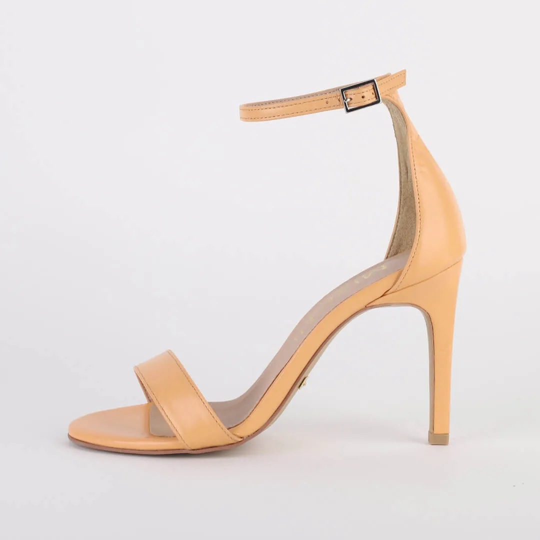 *UK size 2 - RITZY LA VITA - orange, 9cm heels
