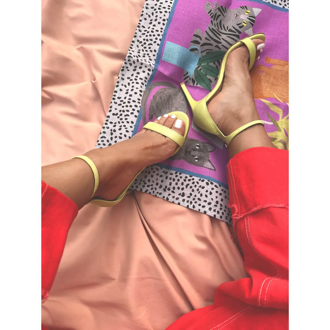 *UK size 2 - RITZY LA VITA - orange, 9cm heels