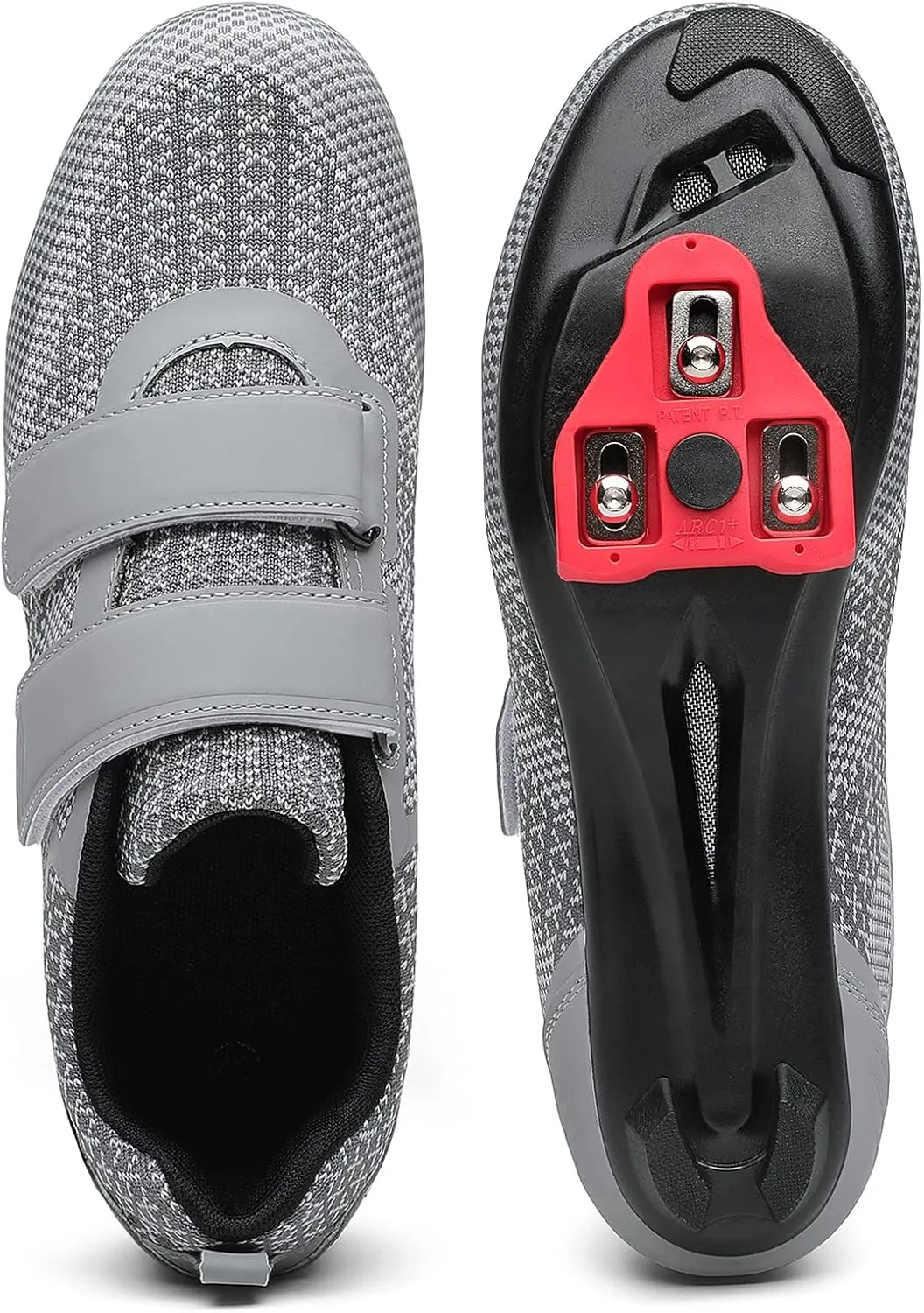 Unisex Road Bike Cycling Shoes Compatible with Peloton Shimano SPD Bike Riding Shoes for Men Women, 3 Straps, Pre-Installed Delta Cleats for Indoor Outdoor Cycling Biking