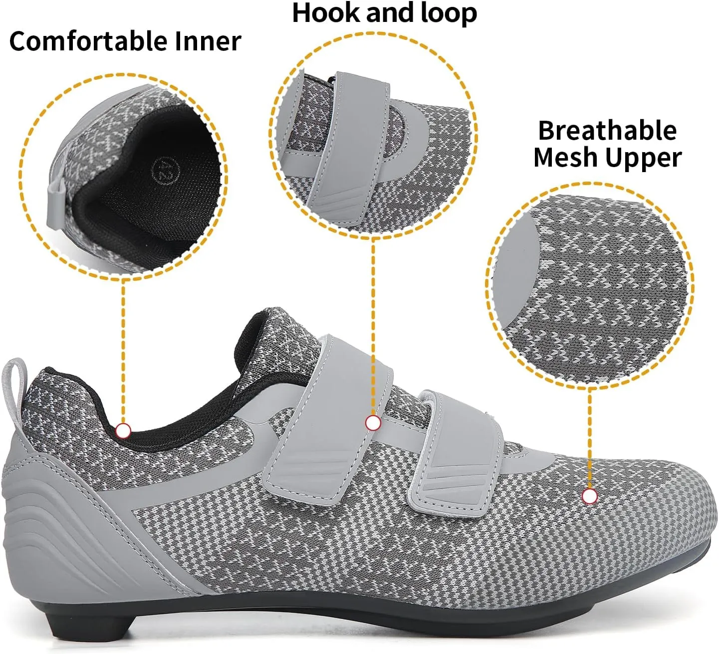 Unisex Road Bike Cycling Shoes Compatible with Peloton Shimano SPD Bike Riding Shoes for Men Women, 3 Straps, Pre-Installed Delta Cleats for Indoor Outdoor Cycling Biking