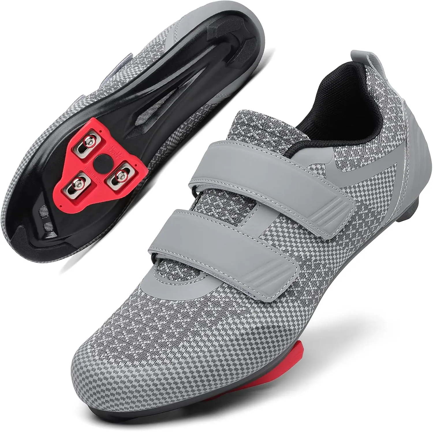Unisex Road Bike Cycling Shoes Compatible with Peloton Shimano SPD Bike Riding Shoes for Men Women, 3 Straps, Pre-Installed Delta Cleats for Indoor Outdoor Cycling Biking